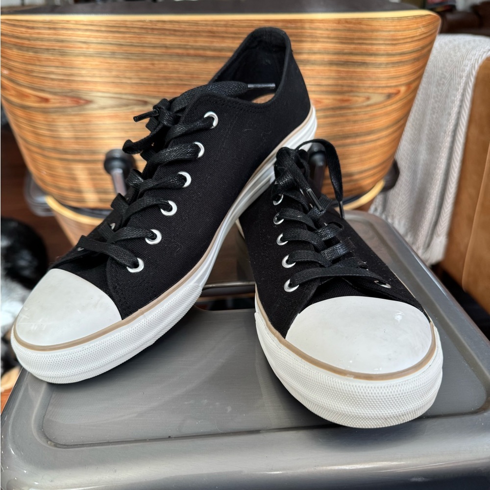 Black New Republic Canvas Sneakers with White Soles